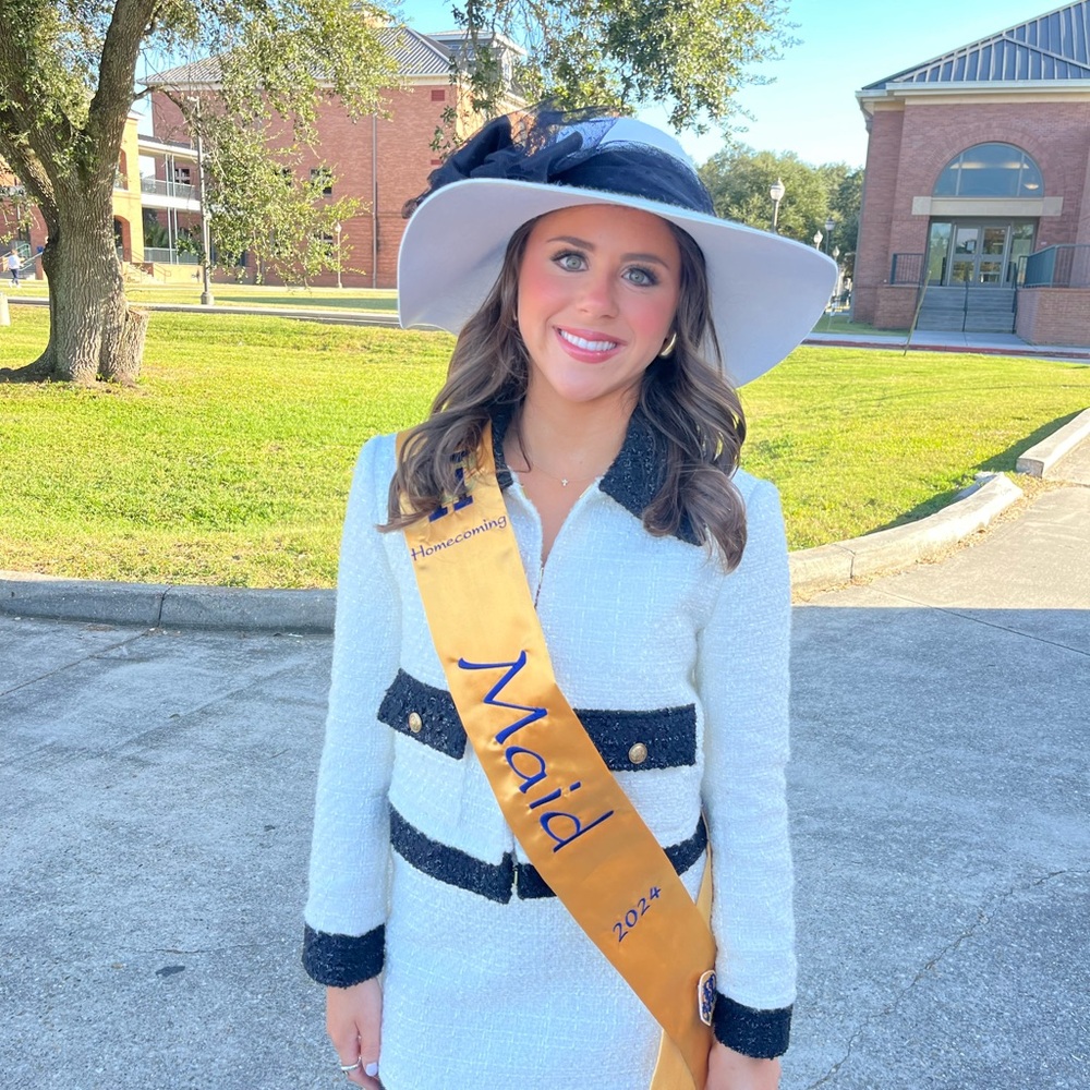 Alice + Olivia White and Black Blazer, Home coming suit and hat
